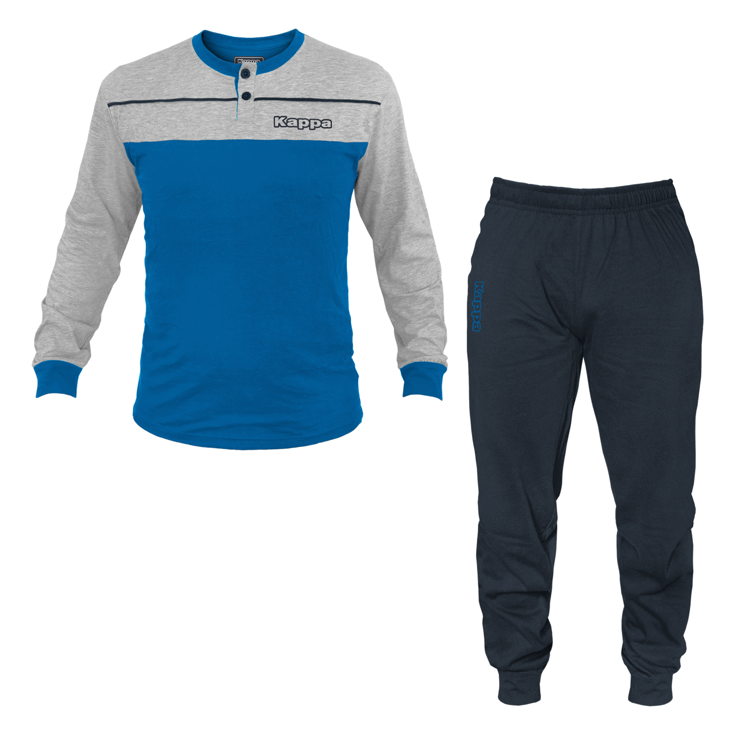 Pigiama Uomo Kappa Manica Lunga Cotone - 2 Colori, Primavera/Estate, Conformato